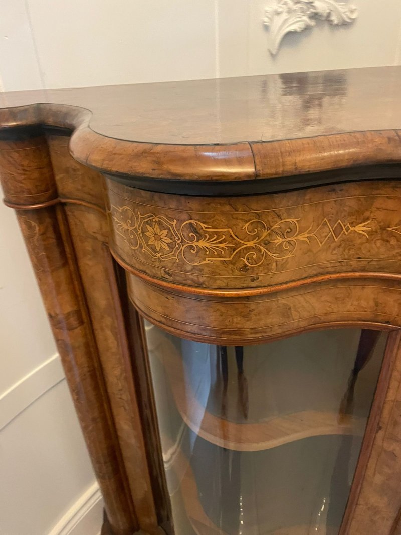 Superb Quality Antique Victorian Burr Walnut Inlaid Credenza/Sideboard - Image 9